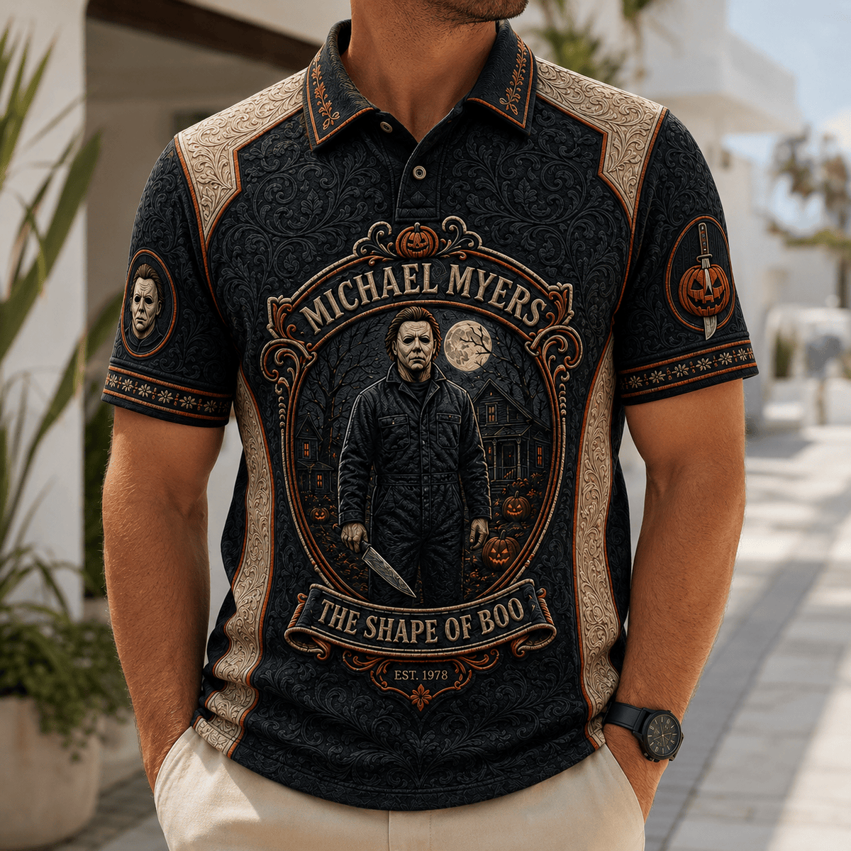 PREMIUM ASH EMBOSS POLO SHIRT HQH