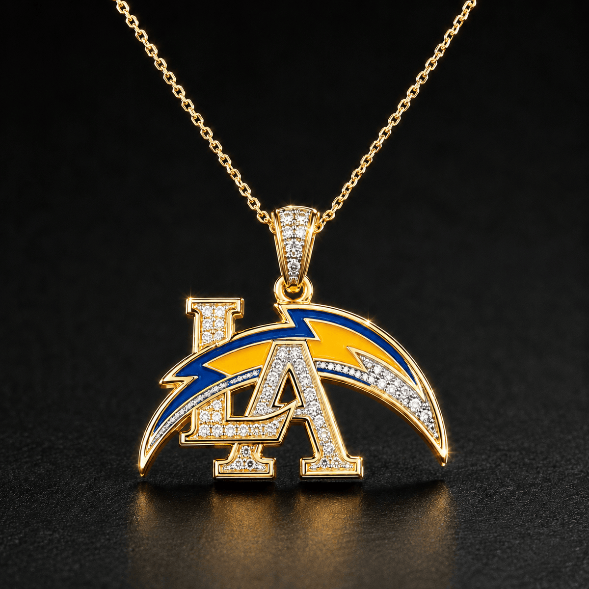 LAC Solid Gold Chain with Diamond Pendant BMD