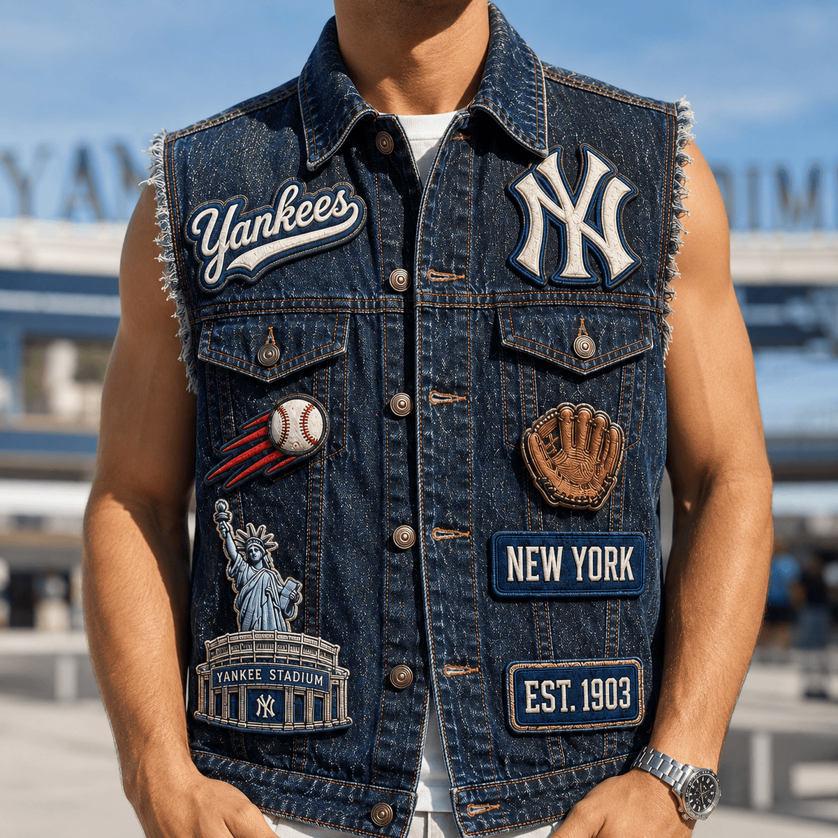 NYY PREMIUM DENIM VEST TTNL