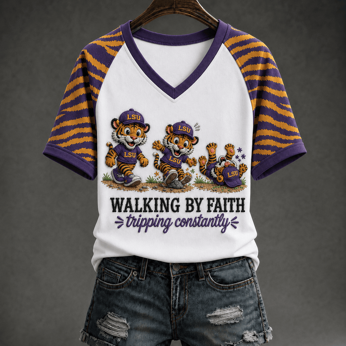 Premium LSU V-neck Shirt PDL