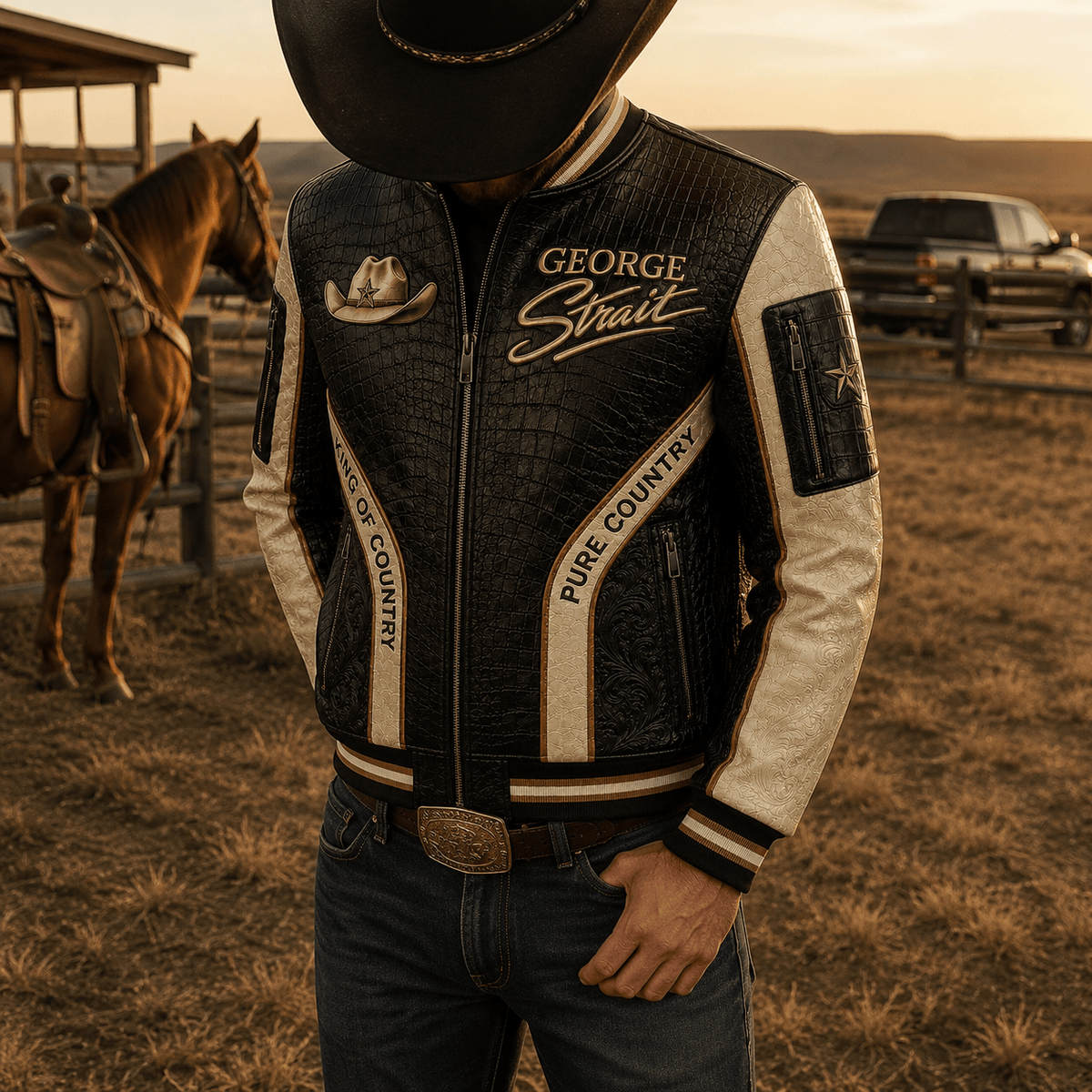 Premium GGST Leather Zipper Jacket PVNA