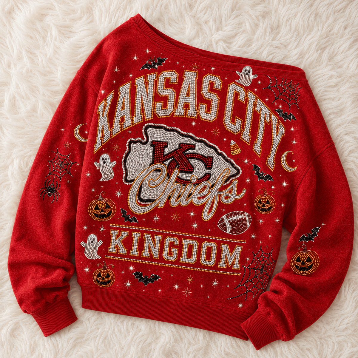 KCC 3D SHOULDER RHINESTONE SWEATSHIRT DNBN