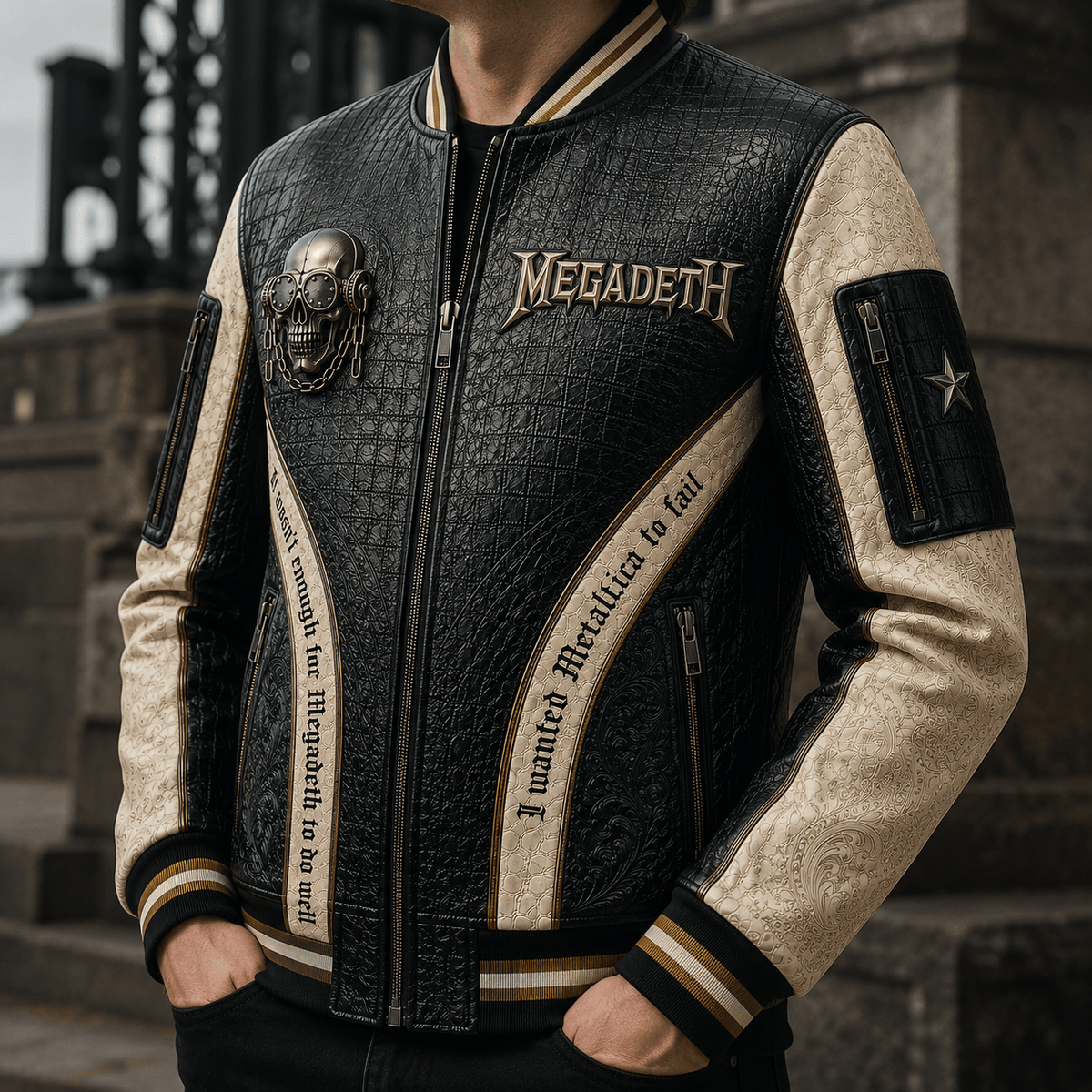 Premium MGD Leather Zipper Jacket PVNA