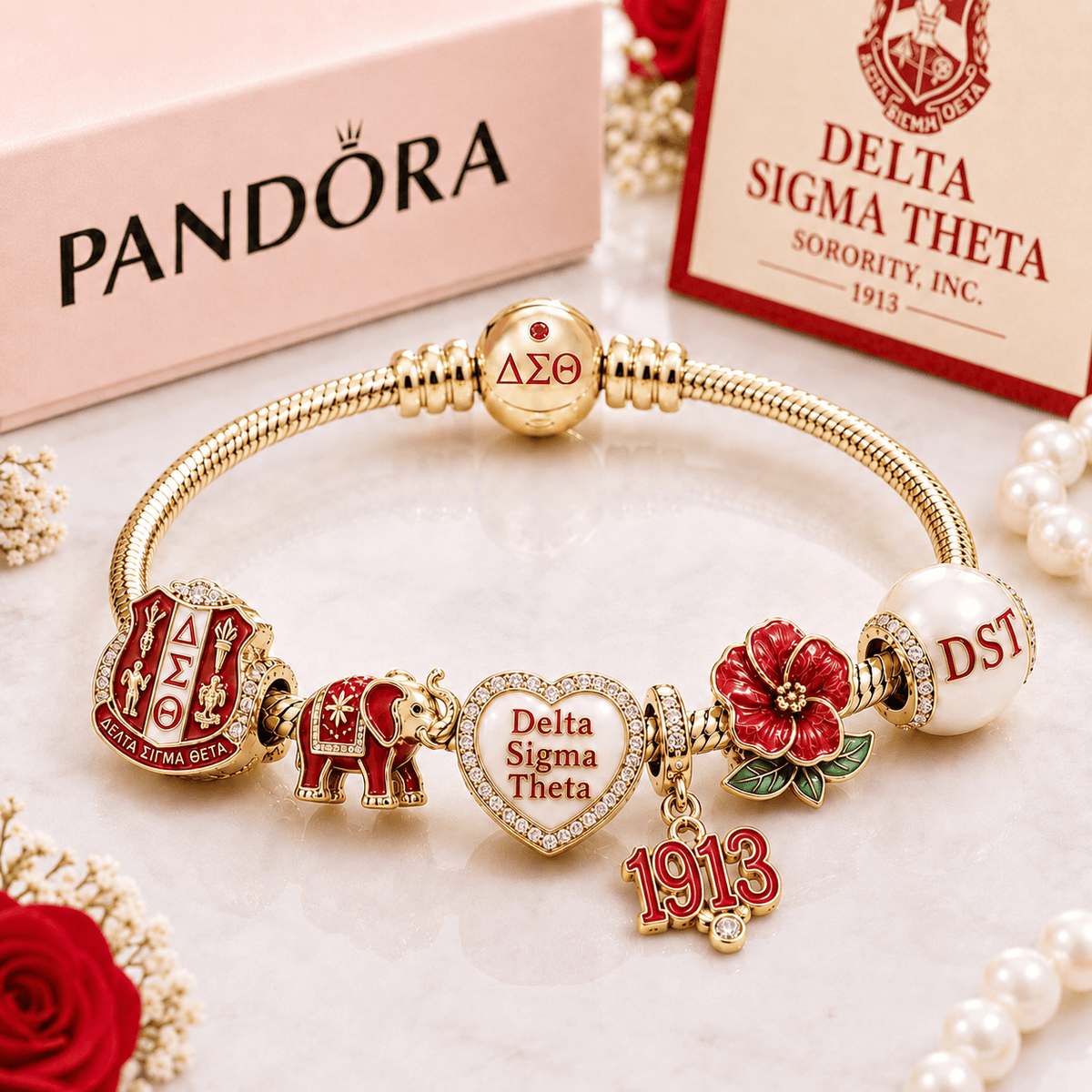 DSTT Gold Charm Bracelet Set BMD