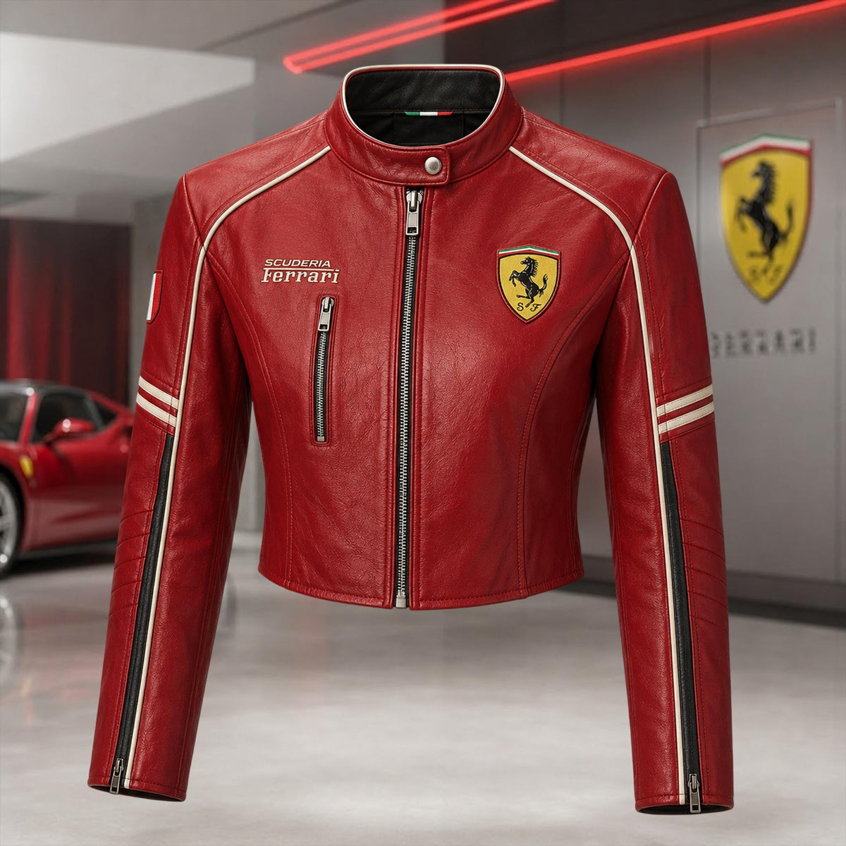 Premium FRR Cropped Leather Zipper Jacket TNSM