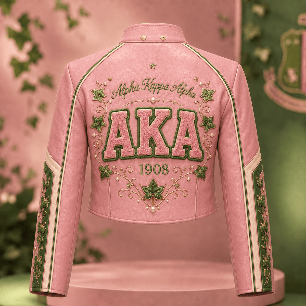 Premium AKA Cropped Leather Zipper Jacket TNSM