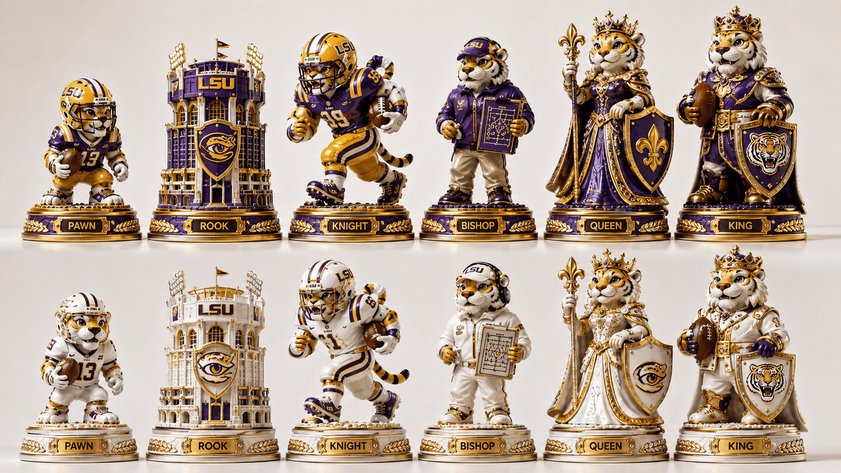 Premium LSU Chess Set NTNA
