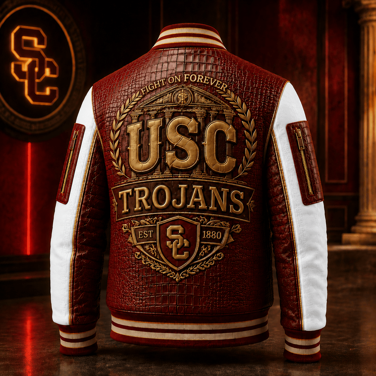 Premium USC Leather Zipper Jacket TTMH