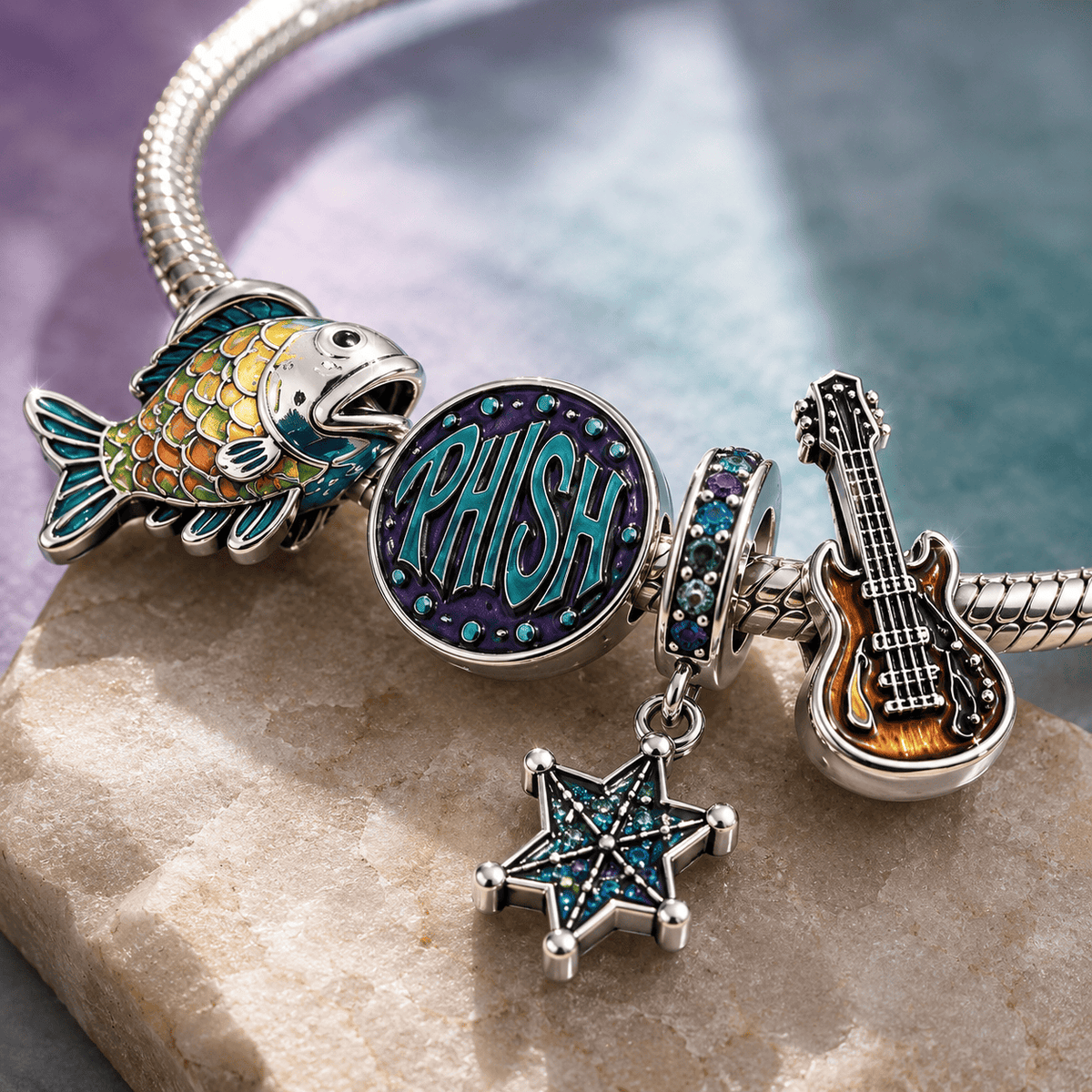 PIH silver Charm Bracelet Set BMD
