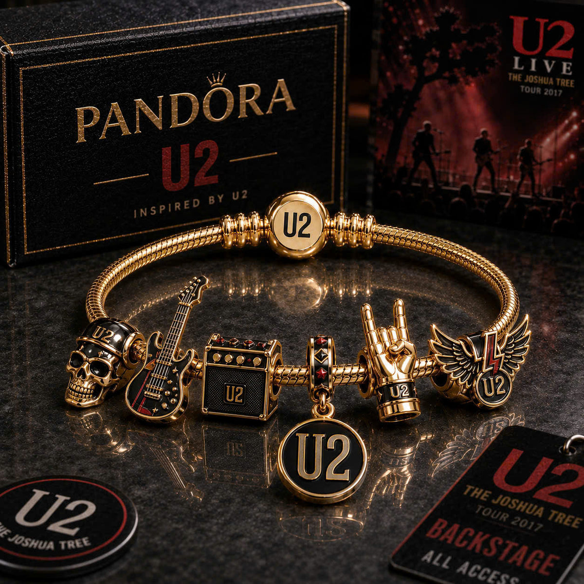 U2B Gold Charm Bracelet Set PTT