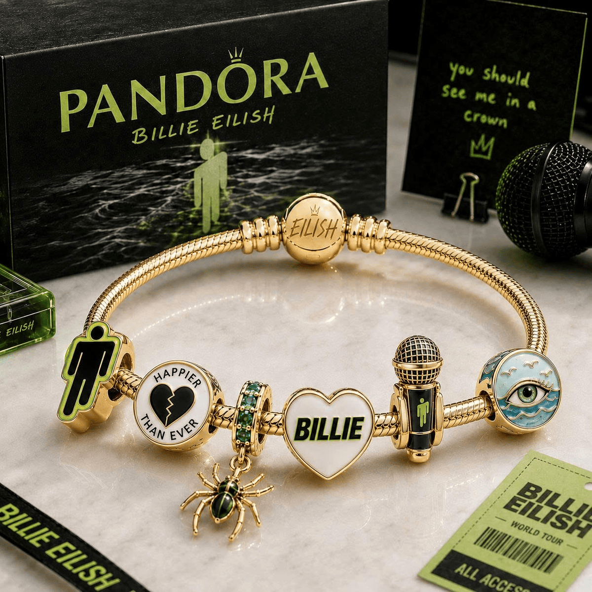 BLE Gold Charm Bracelet Set VTH