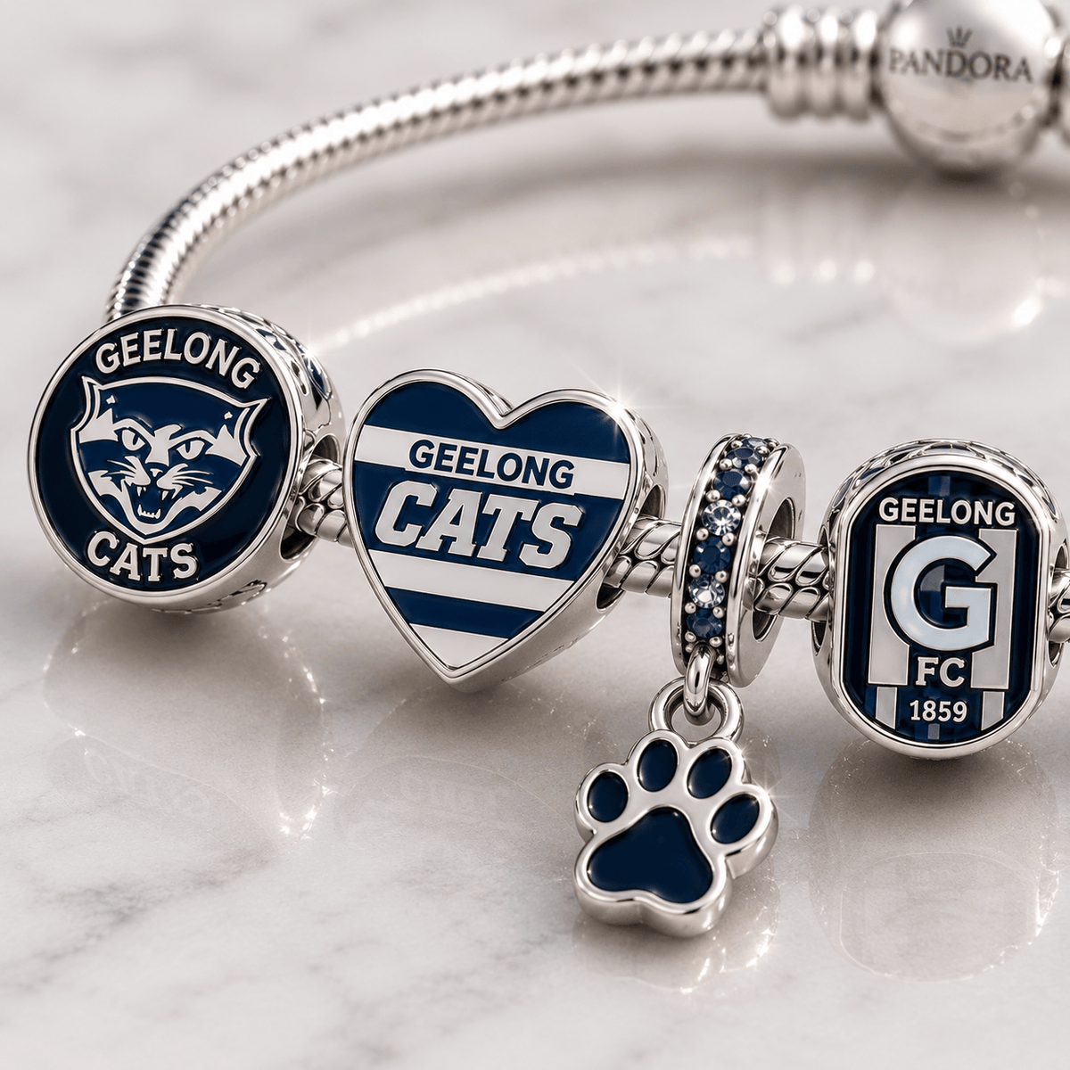 GLC Silver Charm Bracelet Set VTH