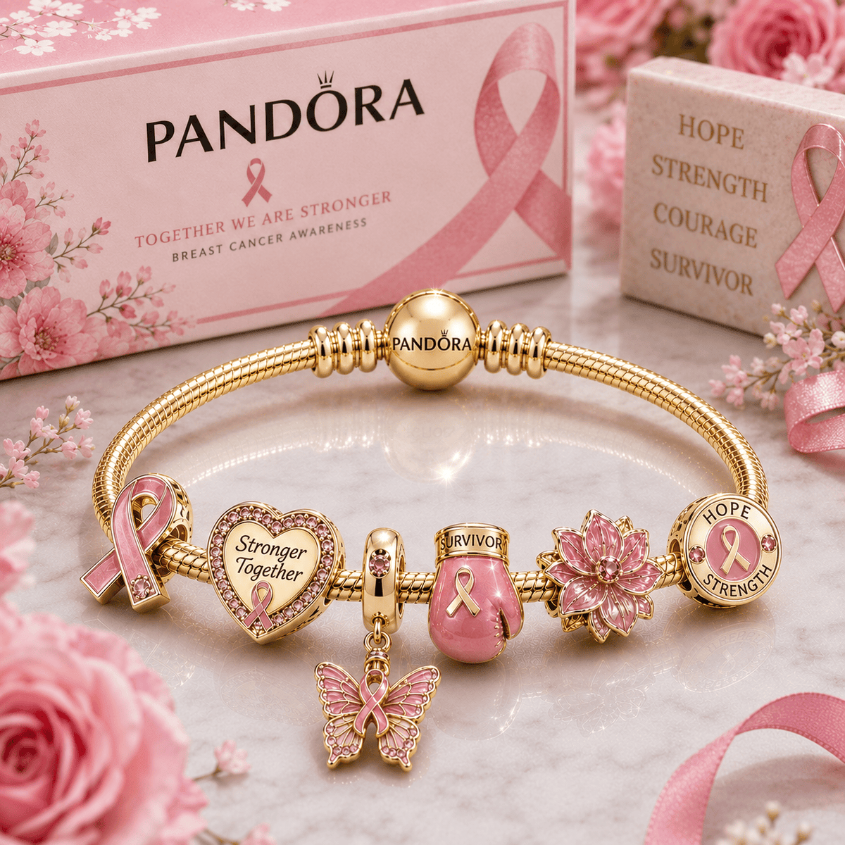 BCA Gold Charm Bracelet Set BMD
