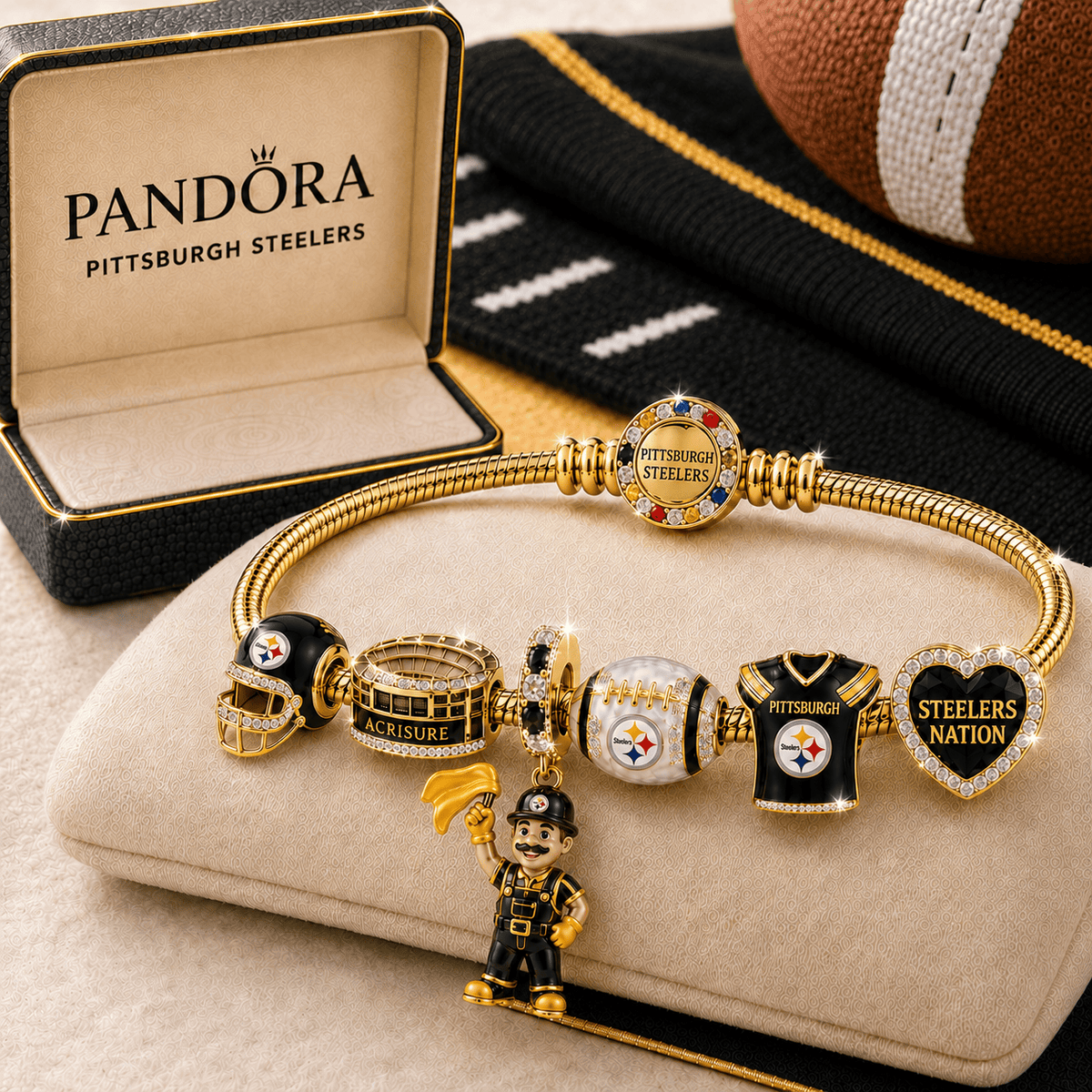 PBS Gold Charm Bracelet Set TMH