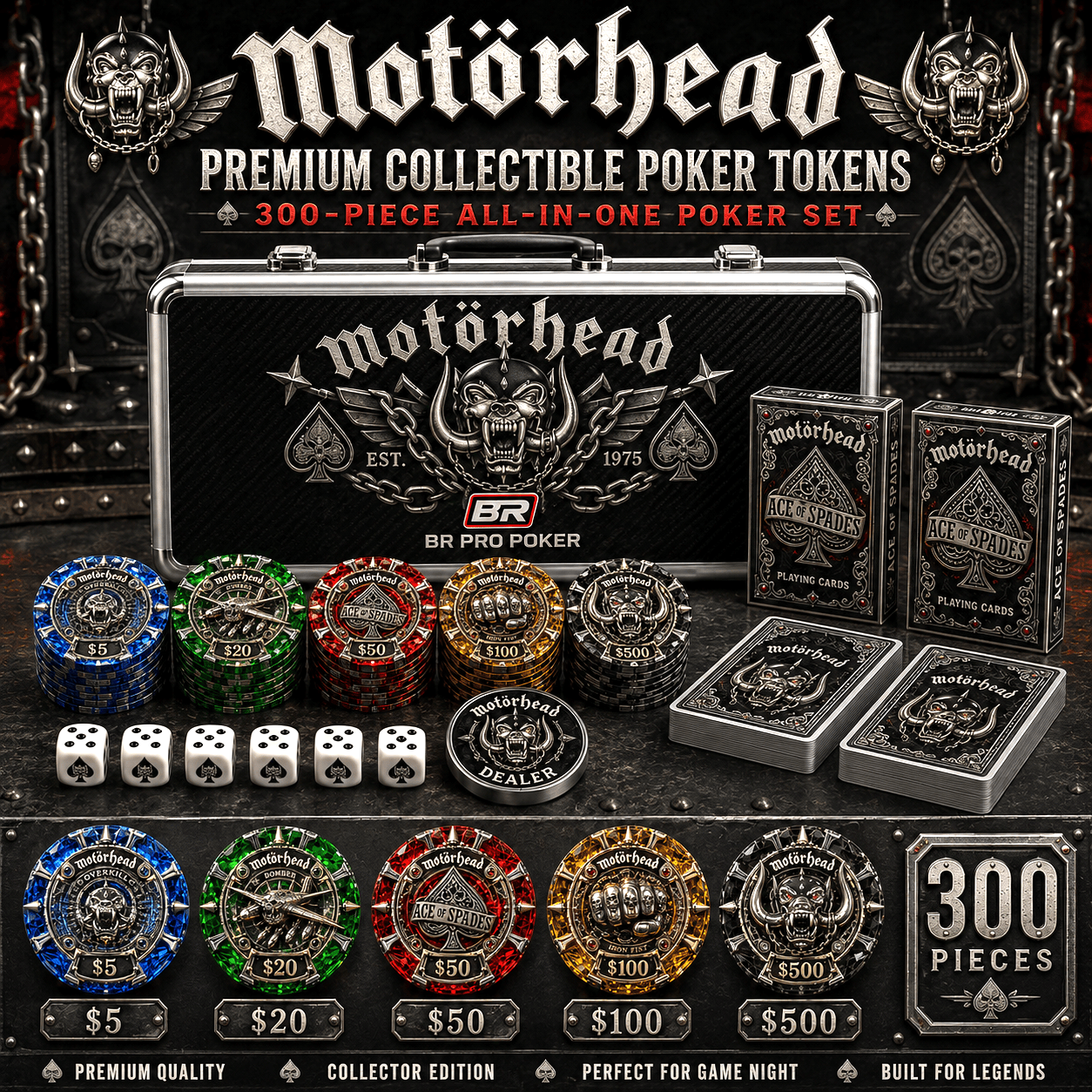 Premium MTH Collectible Poker Tokens Set LNTH