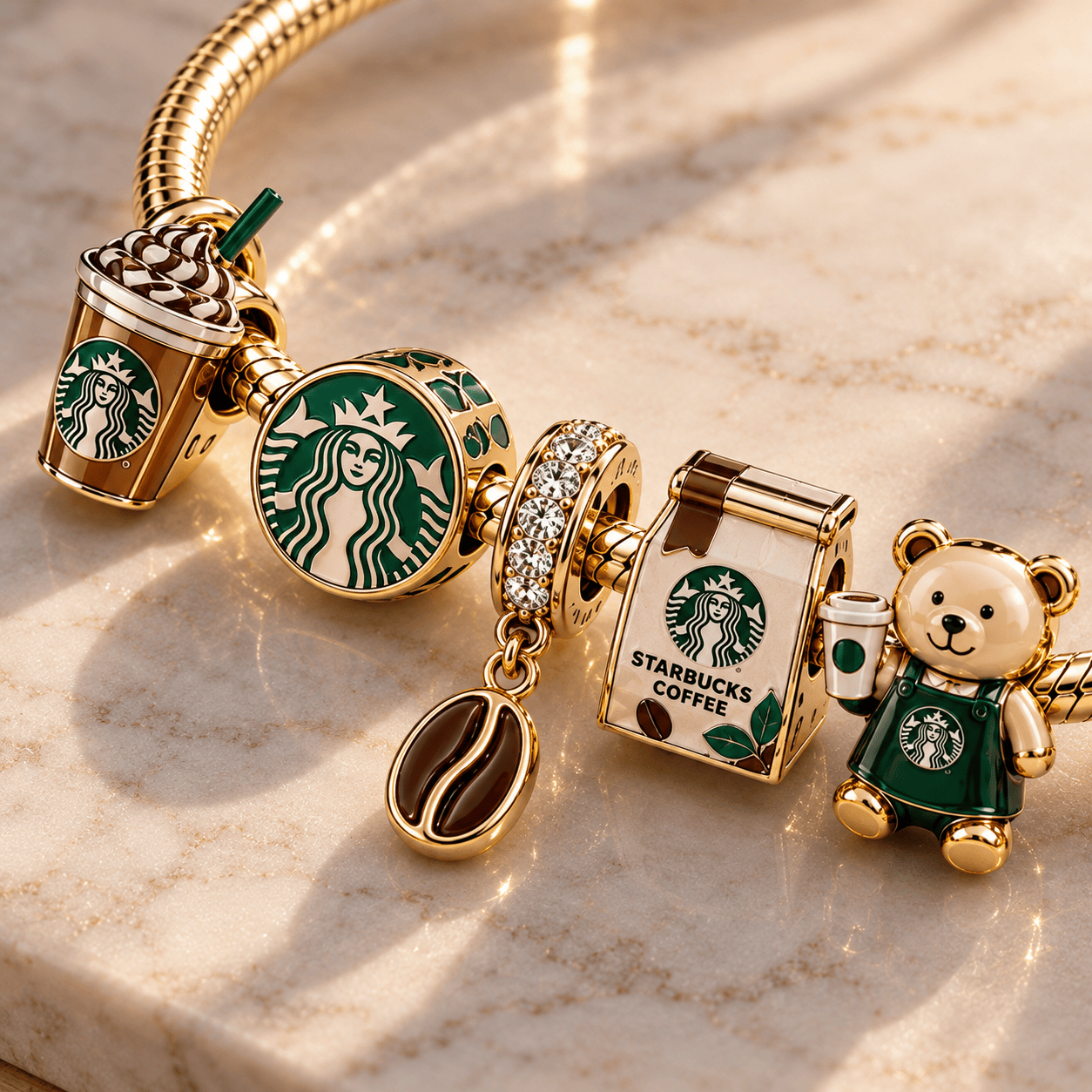 STBK Gold Charm Bracelet Set PTT