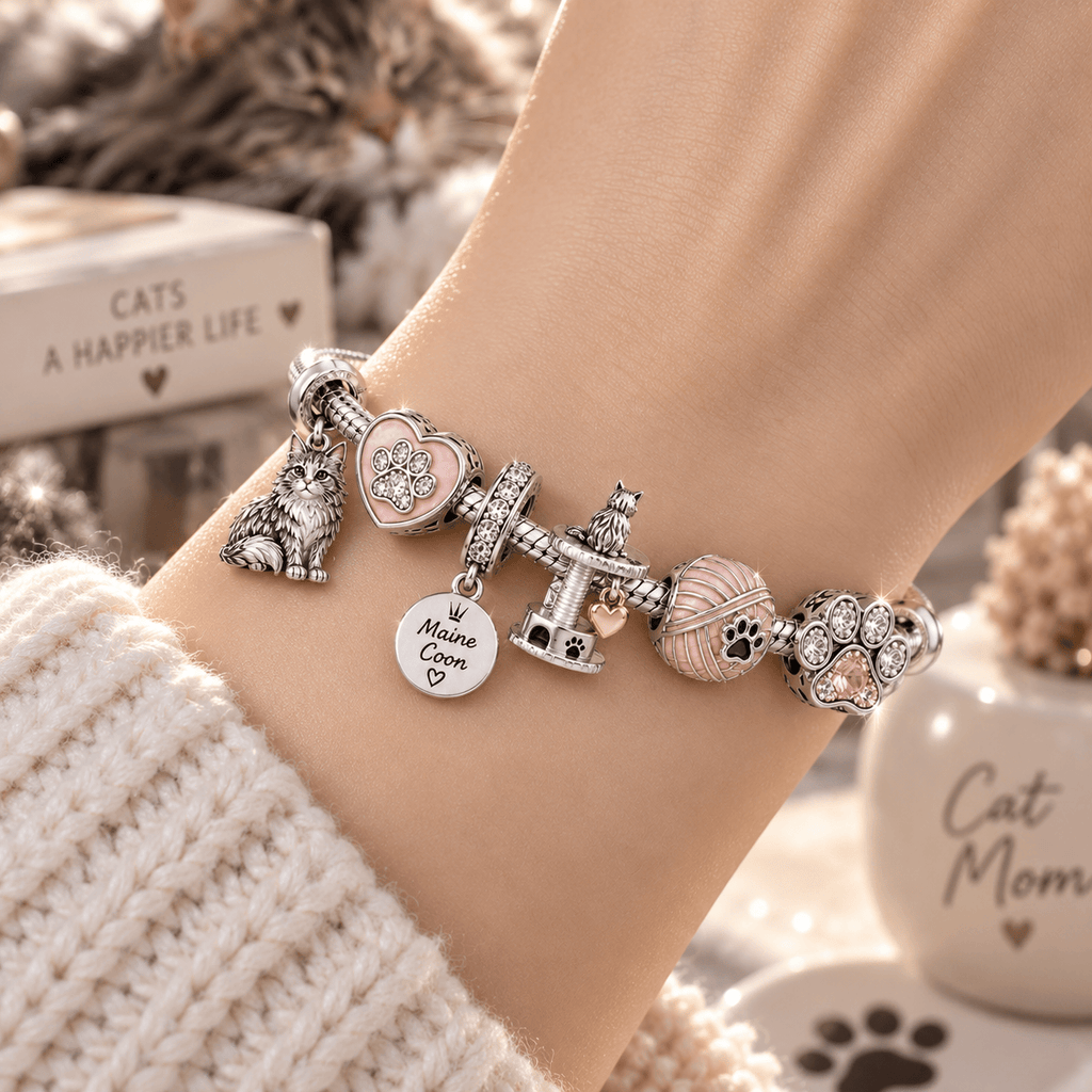 MCN Sliver Charm Bracelet Set PTT
