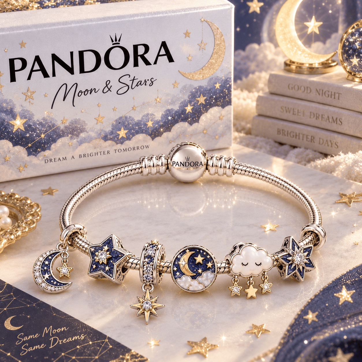 M&S Sliver Charm Bracelet Set PTT