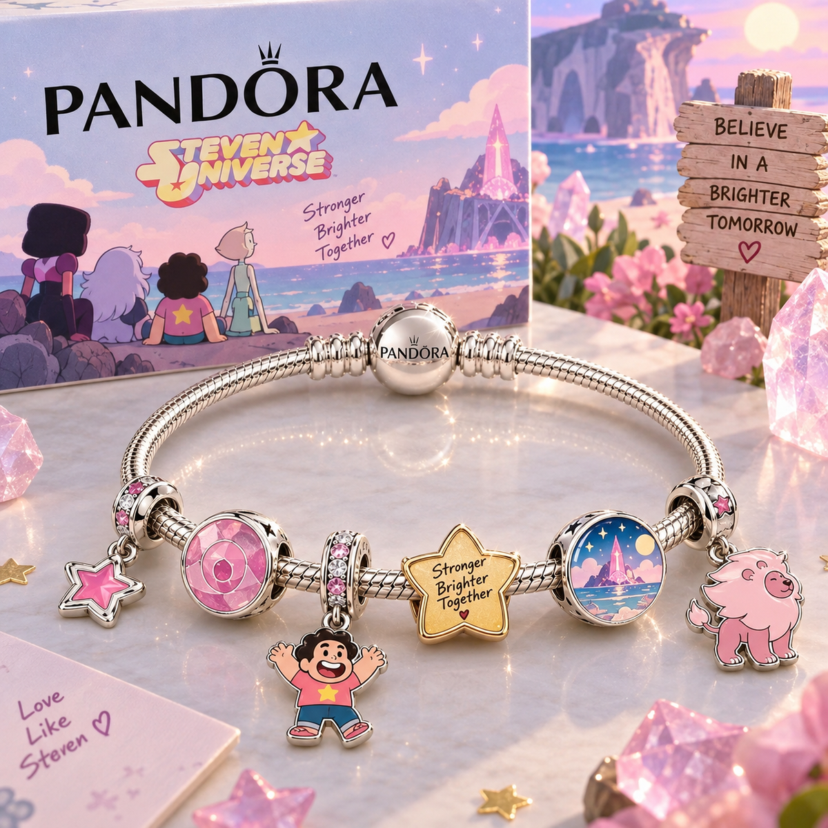 STUN Sliver Charm Bracelet Set PTT