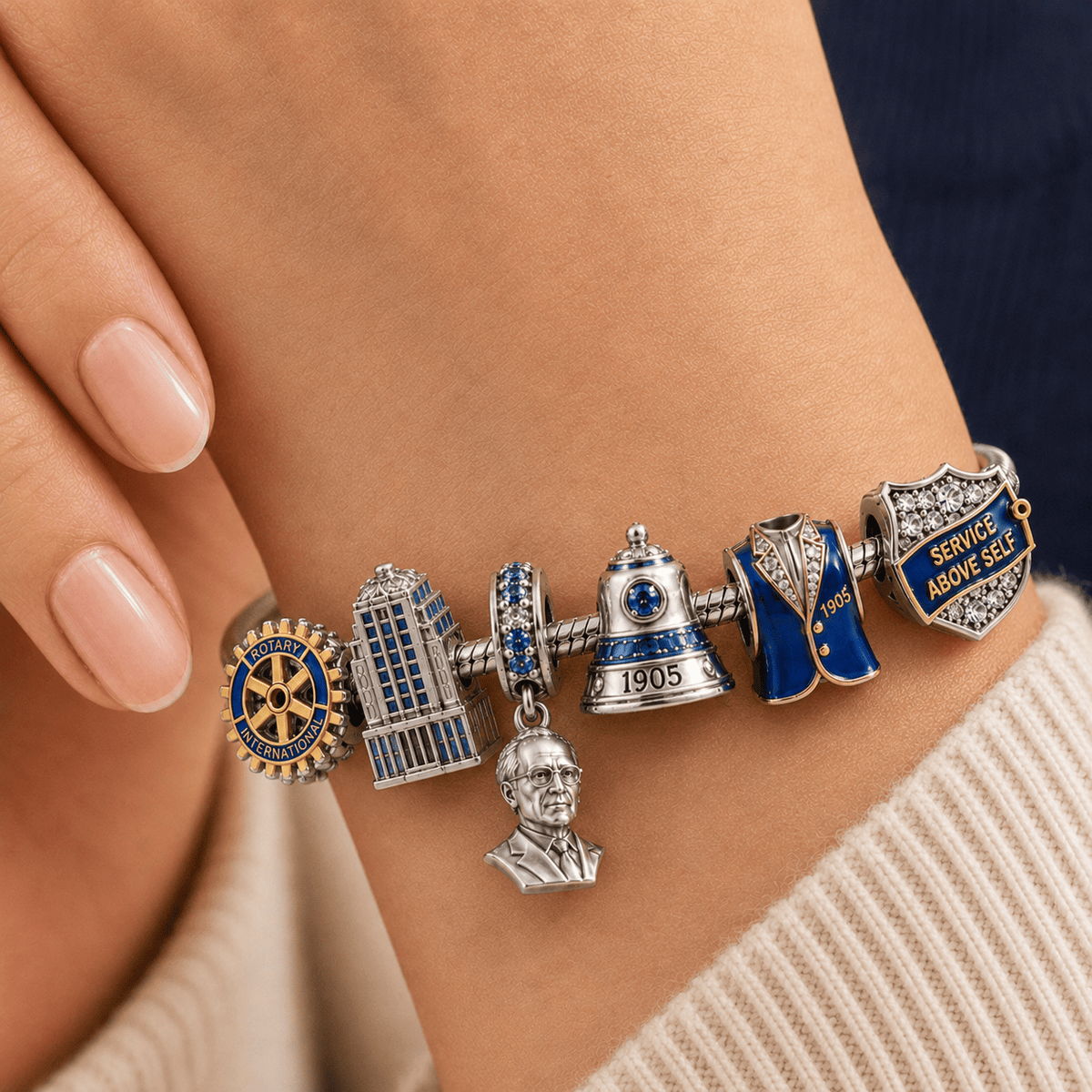ROTI Silver Charm Bracelet Set NTVA