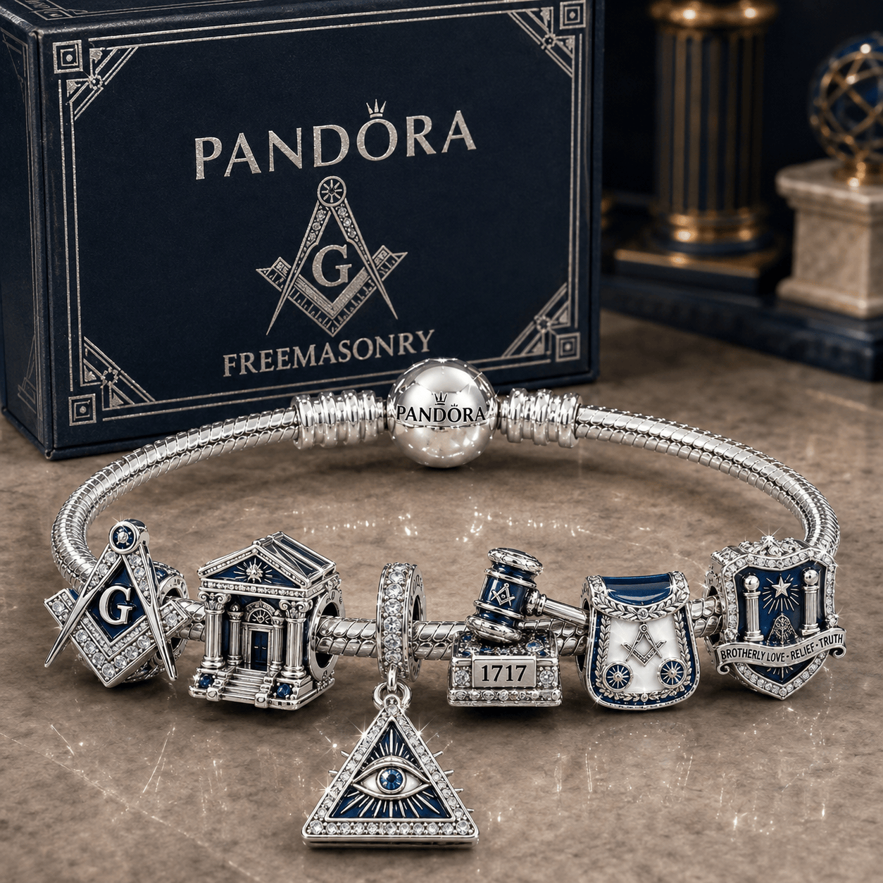 MAS Silver Charm Bracelet Set NTVA