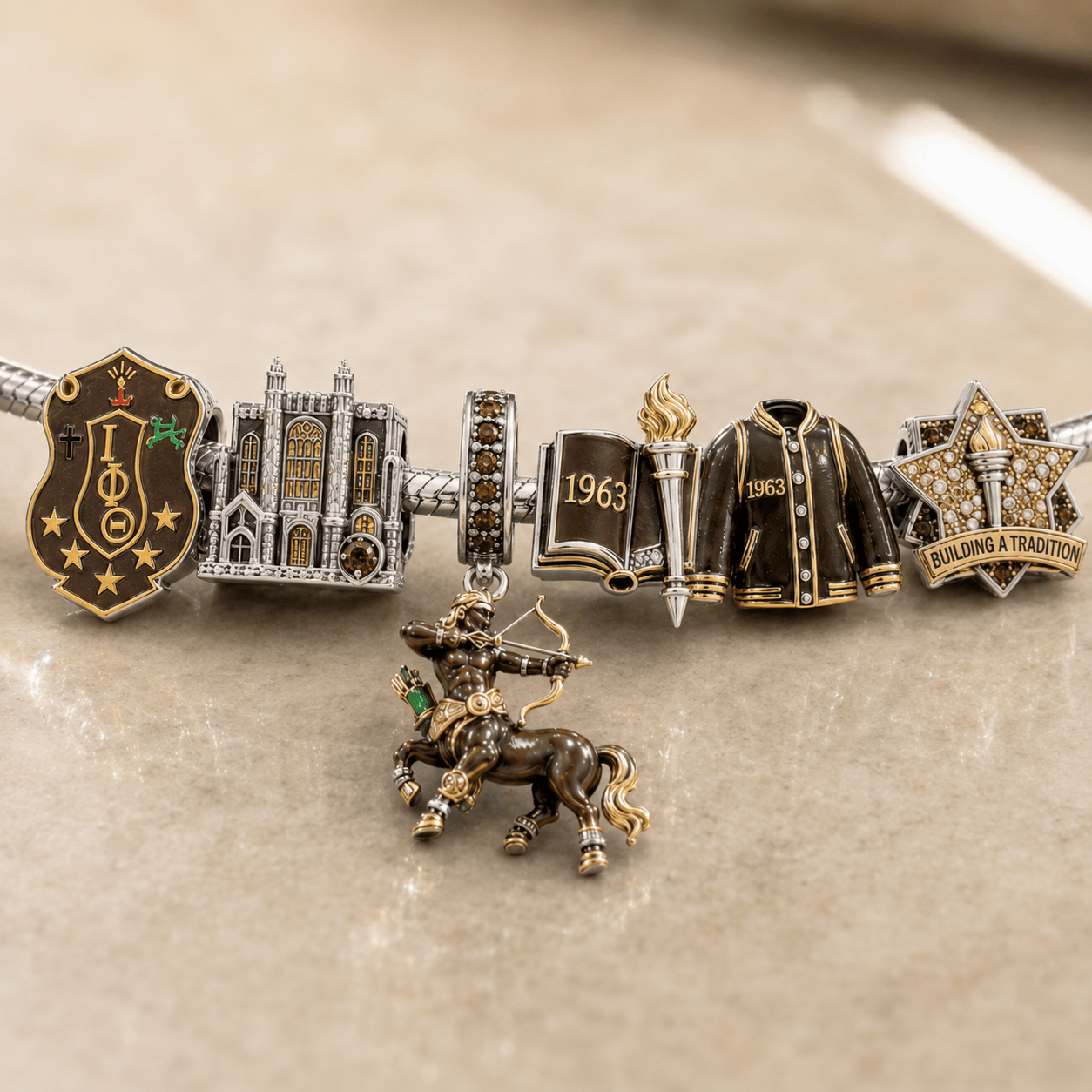 IPT Silver Charm Bracelet Set NTVA