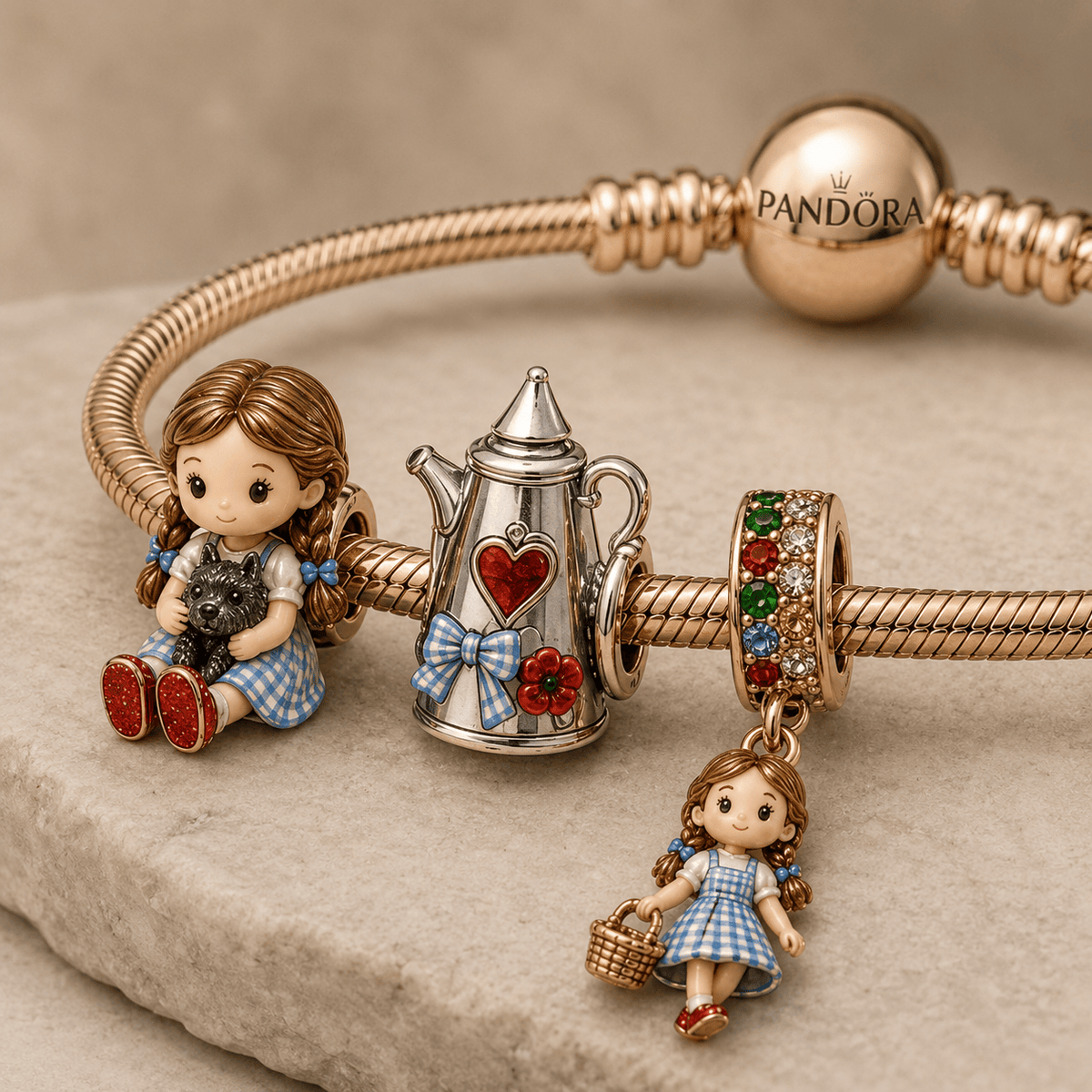 TWOZ Silver Charm Bracelet Set HQH