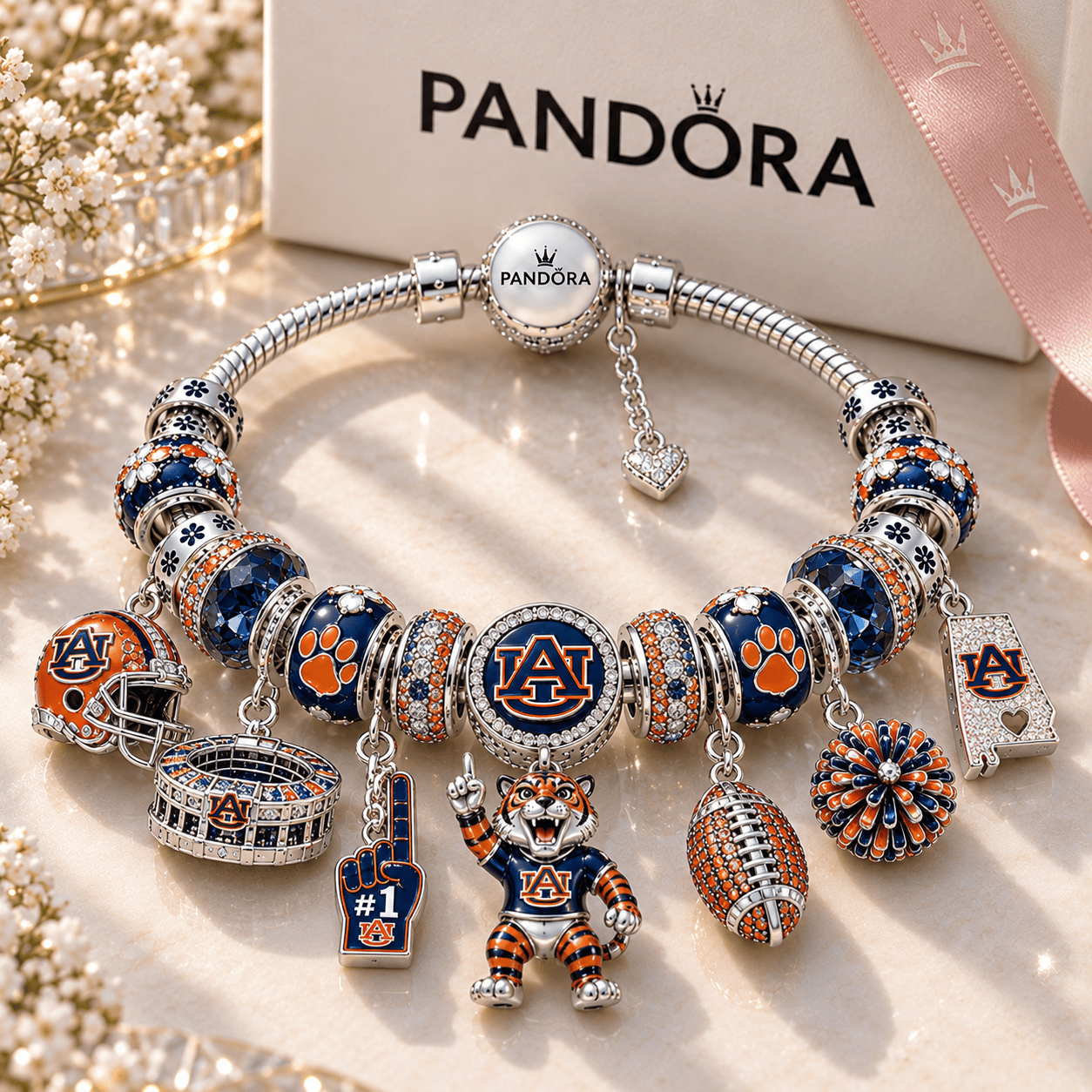 ABTG Silver Charm Bracelet Set NTTB