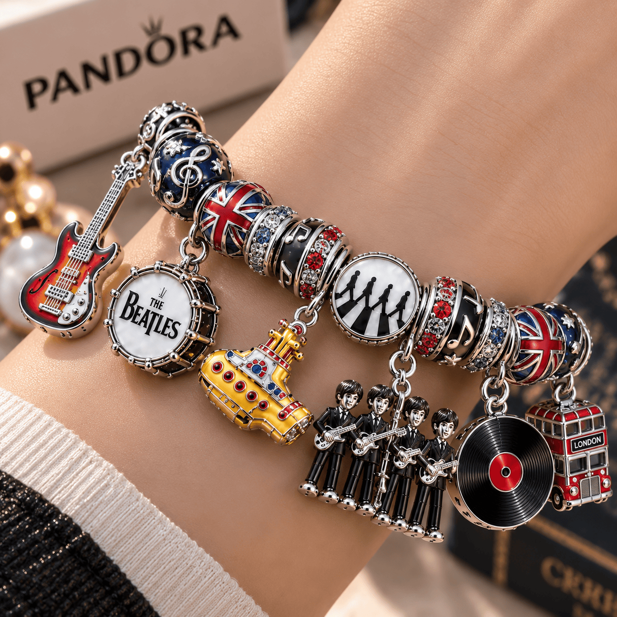 TBT Silver Charm Bracelet Set NTTB