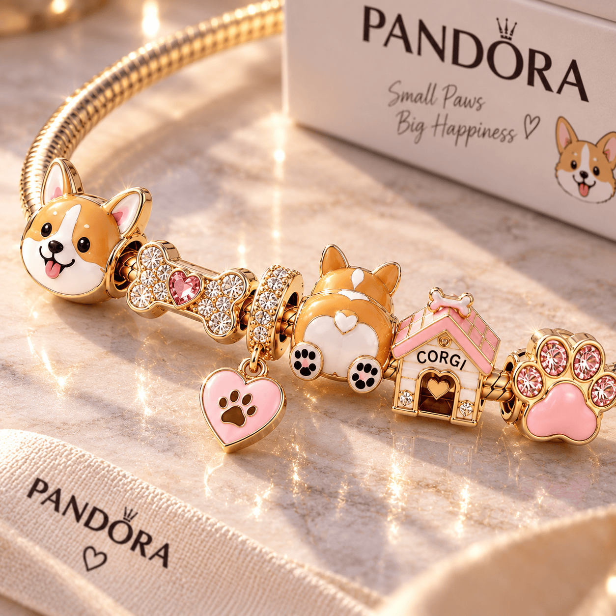 CG Gold Charm Bracelet Set TTN