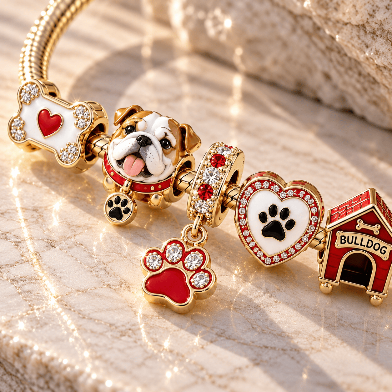 BD Gold Charm Bracelet Set TTN