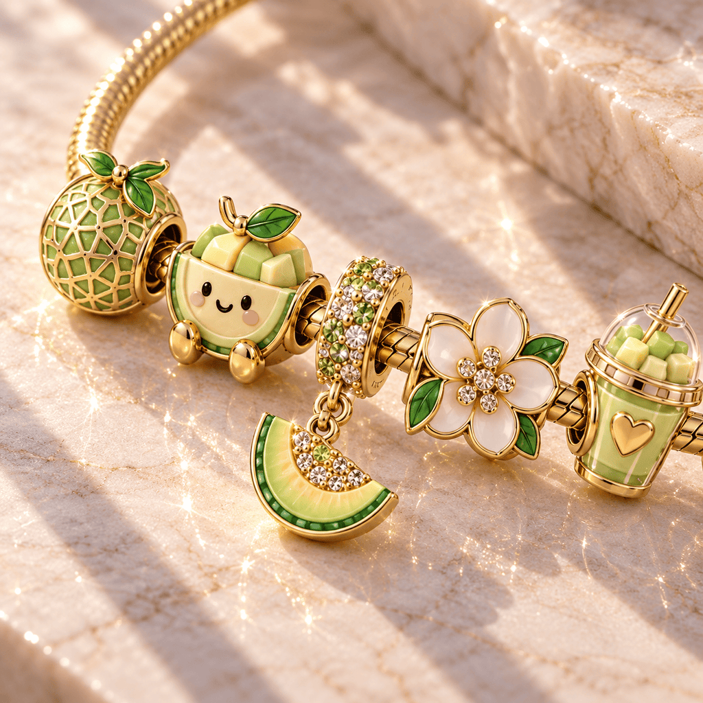 MELON Gold Charm Bracelet Set TTN