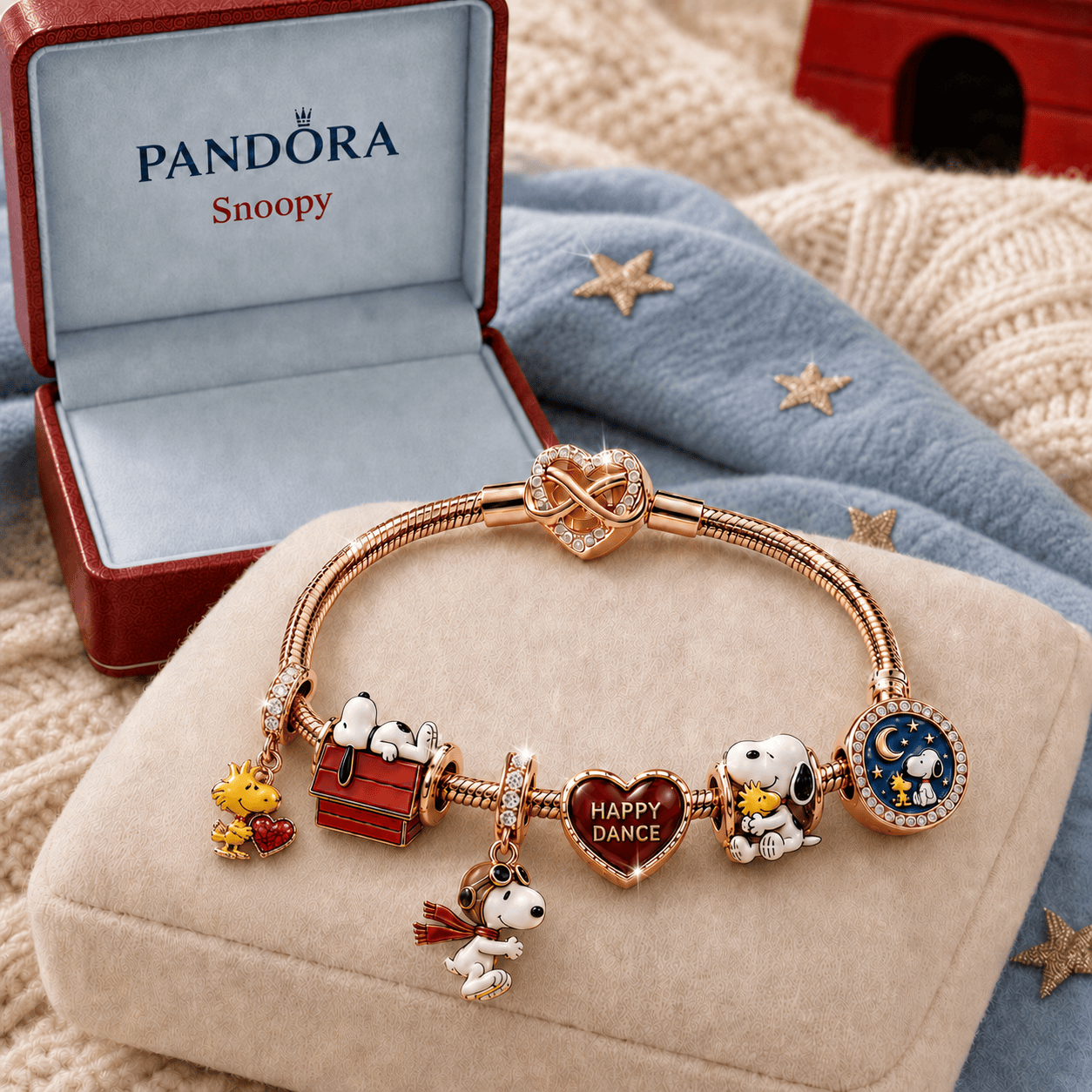 SNPY Rose Gold Charm Bracelet Set TMH