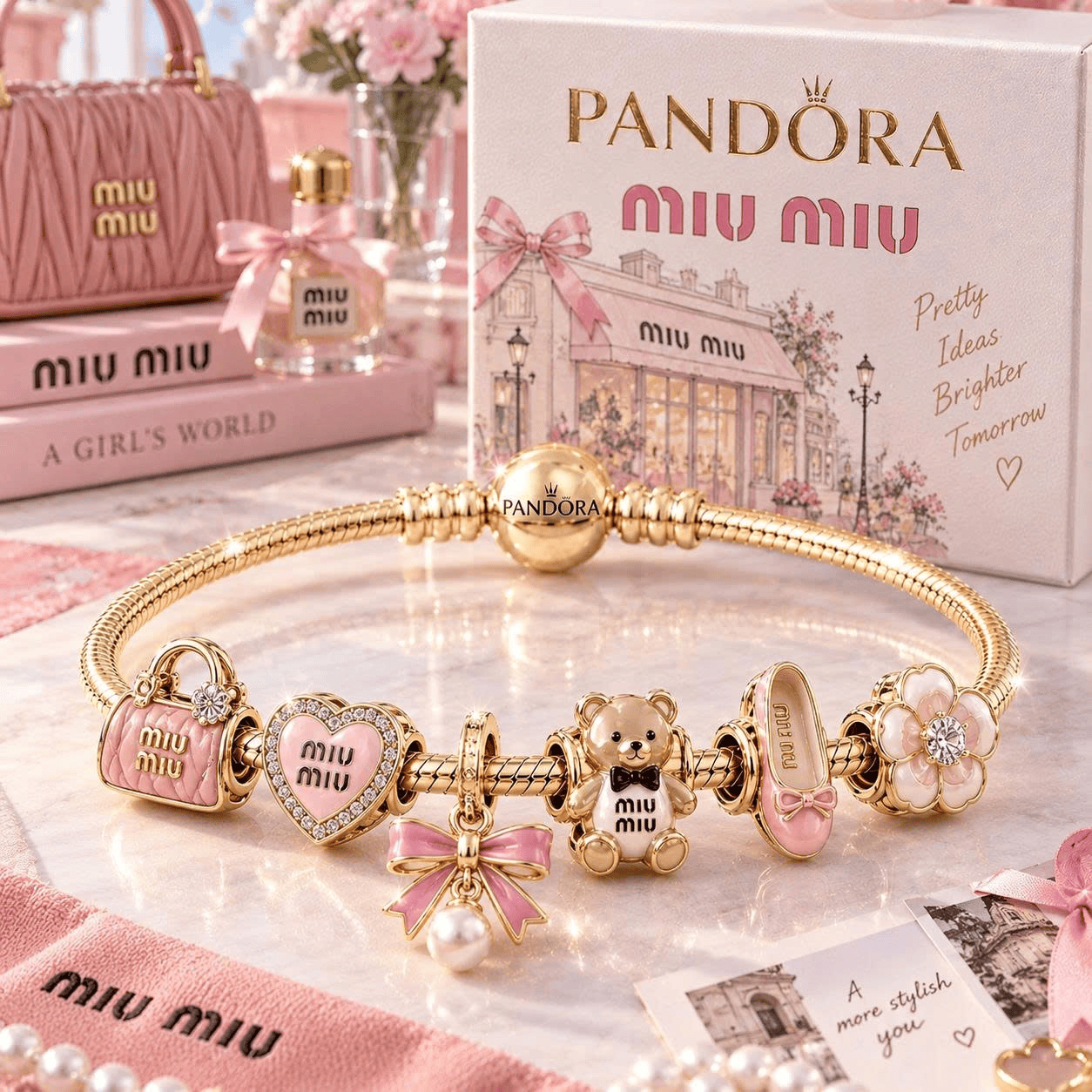 MM Gold Charm Bracelet Set TTN