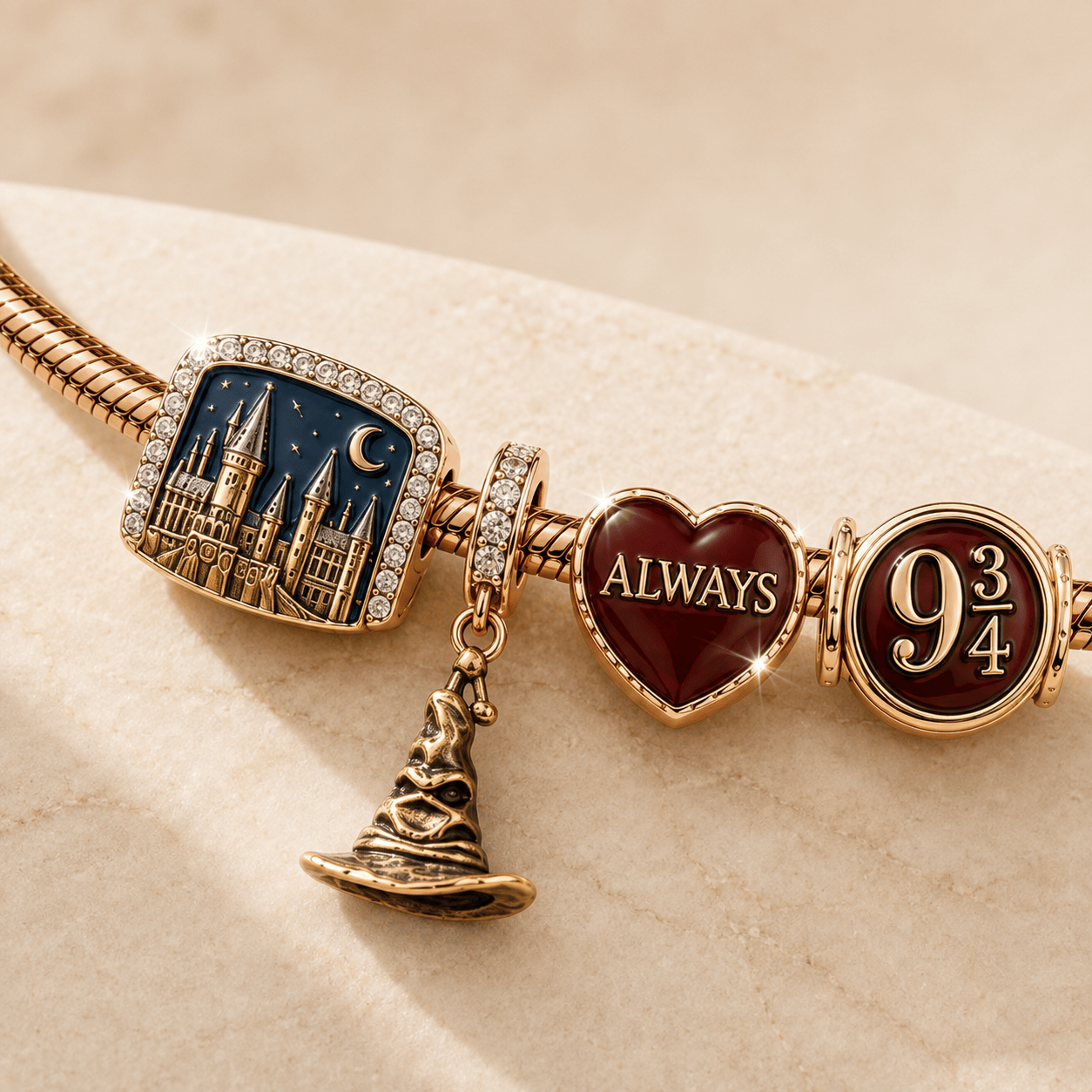 HRP Rose Gold Charm Bracelet Set TMH