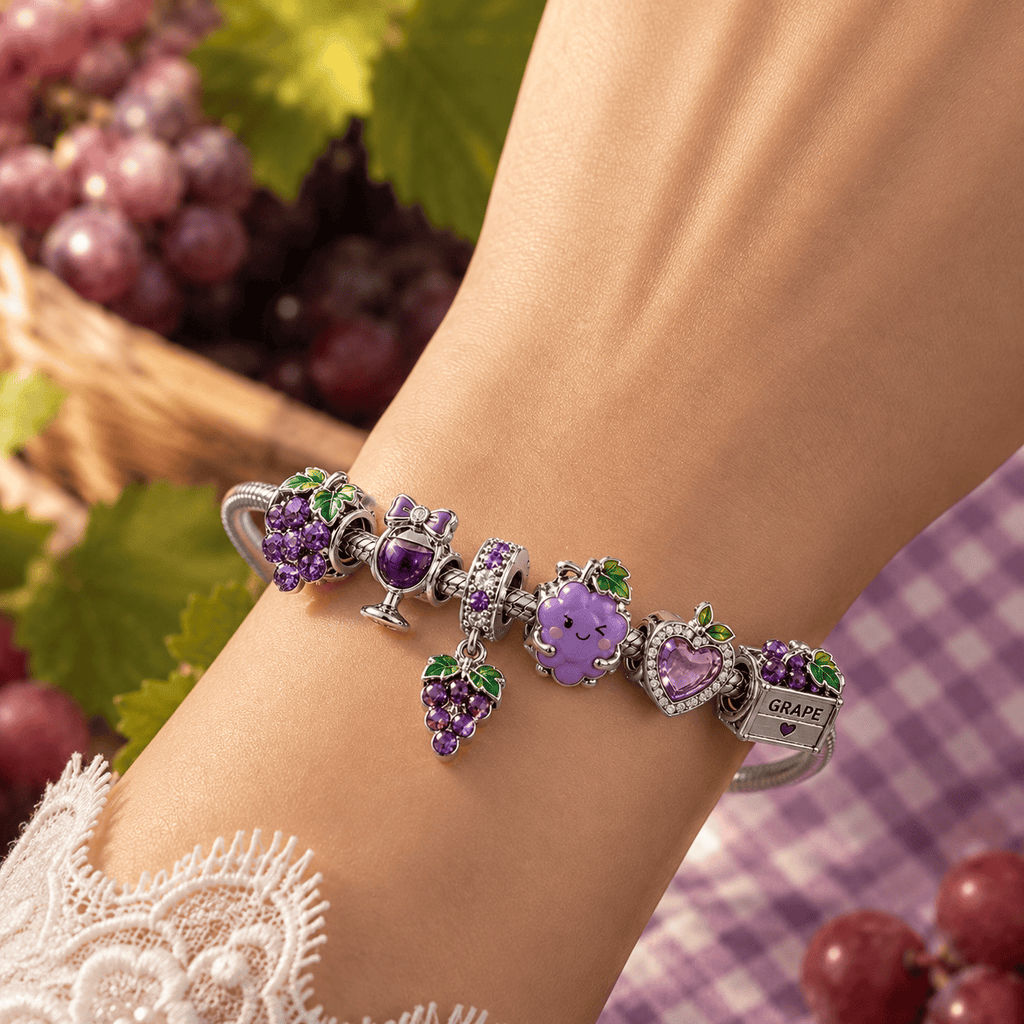 GRAPE Silver Charm Bracelet Set TTN