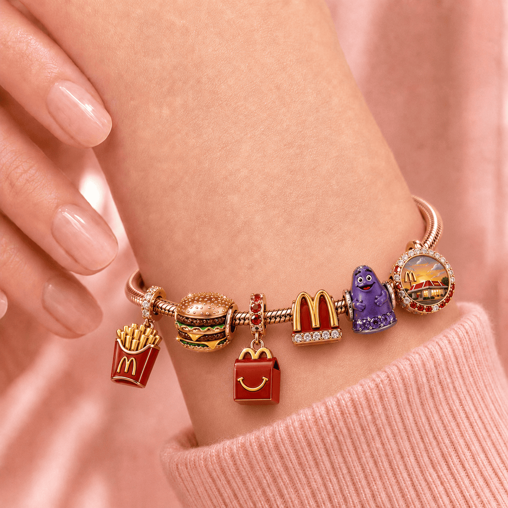 MDN Rose Gold Charm Bracelet Set TMH