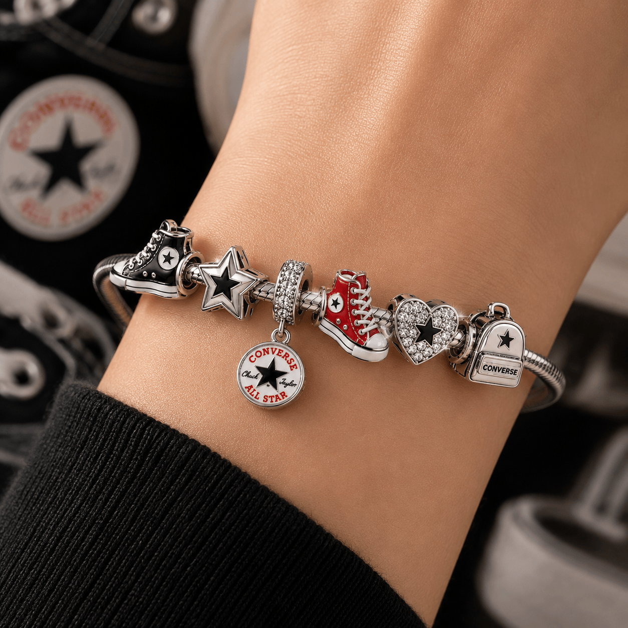CV Silver Charm Bracelet Set TTN