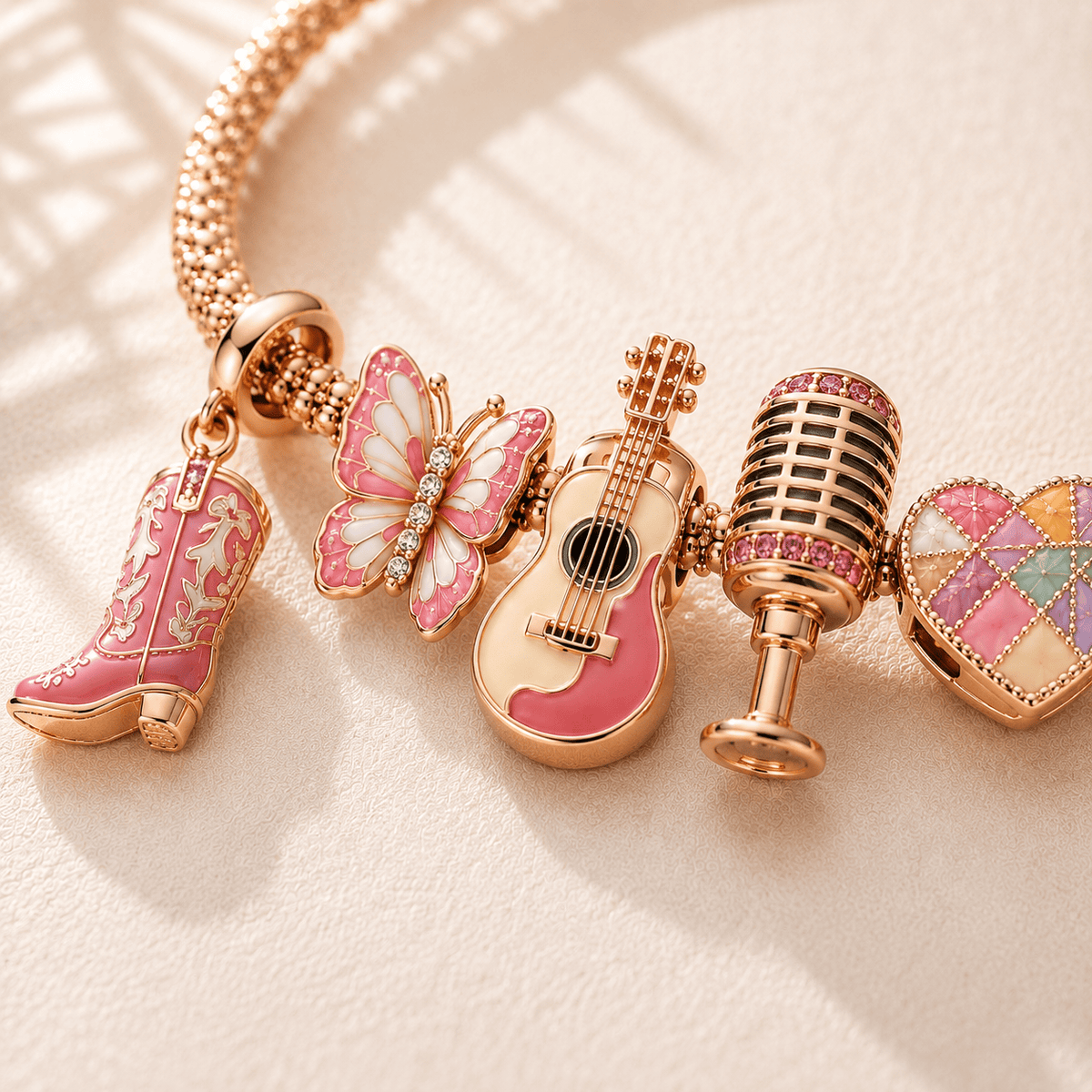 DLPT Rose Gold Charm Bracelet Set TTTT