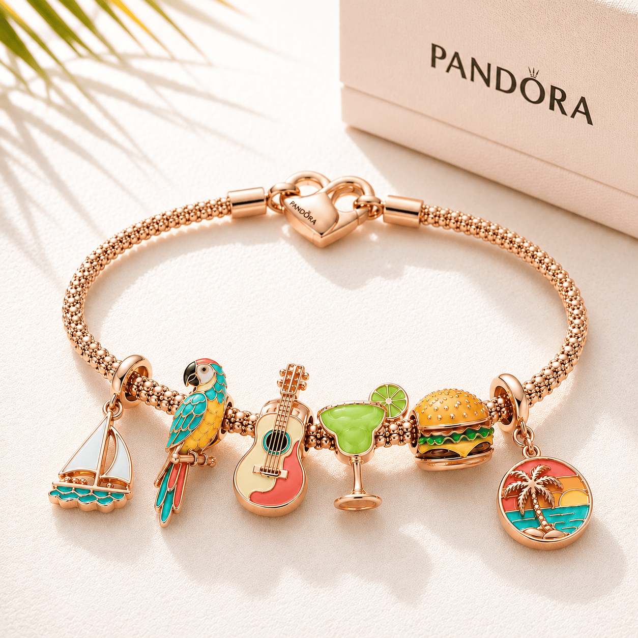 JBT Rose Gold Charm Bracelet Set TTTT